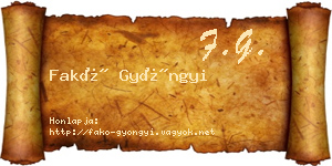 Fakó Gyöngyi névjegykártya